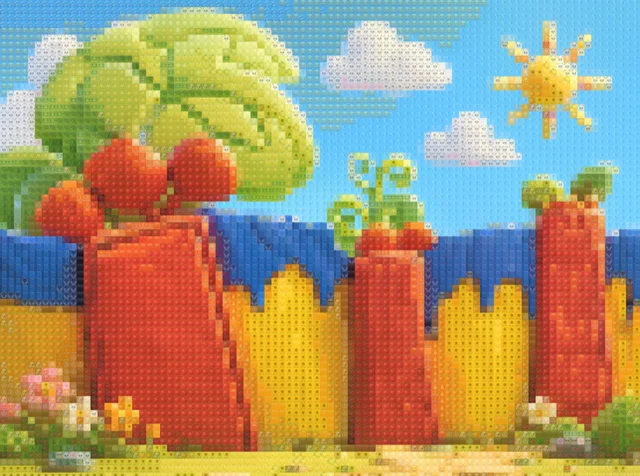 Kids cartoon character converted into emoji mosaic art