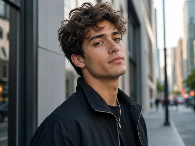 Fashionable young man portrait before emoji mosaic generation
